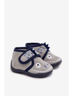 Dětské pantofle na suchý zip šedé Jeselle Dětské pantofle na suchý zip šedé Jeselle