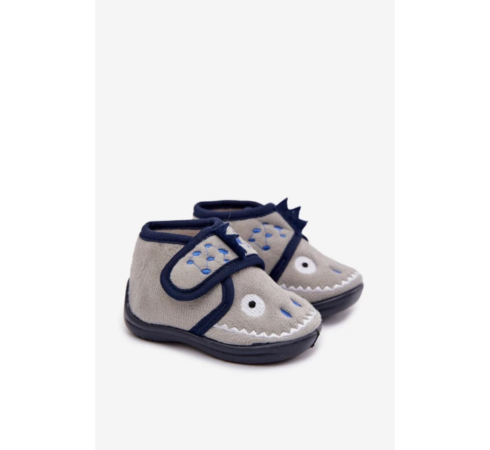 Dětské pantofle na suchý zip šedé Jeselle Dětské pantofle na suchý zip šedé Jeselle