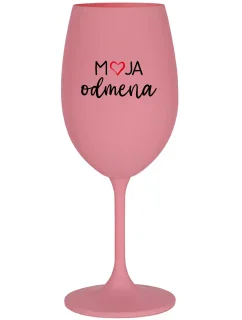 MOJA ODMENA - ružový pohár na víno 350 ml
