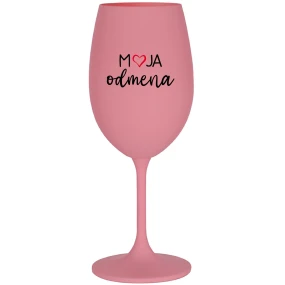 MOJA ODMENA - ružový pohár na víno 350 ml MOJA ODMENA - ružový pohár na víno 350 ml
