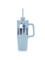 Personalizovaná termoska s průhledným víčkem s párem 