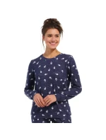 Dámské pyžamo 21232-438-2 tm. modré se vzorem - Rebelle