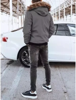 FashionStreet tmavě šedá pánská zimní bunda TX4306