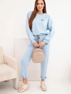 Dámská souprava z viskózy s mikinou a kalhotami modrý