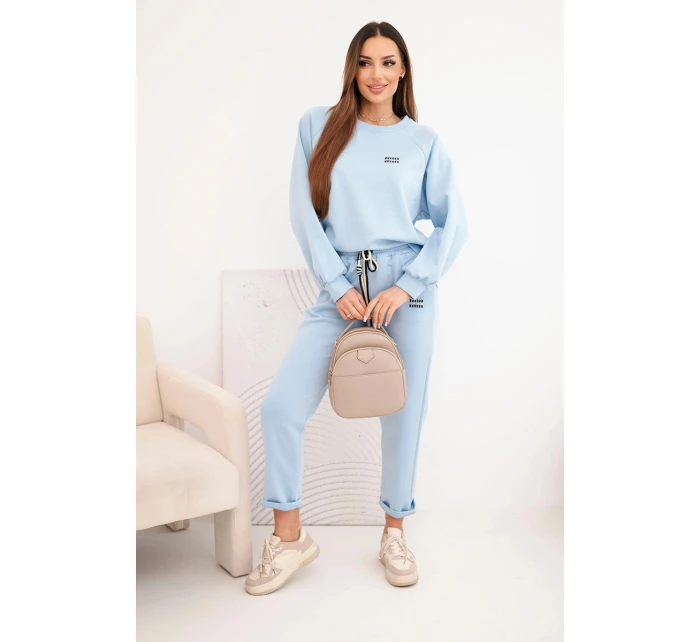 Dámská souprava z viskózy s mikinou a kalhotami modrý Dámská souprava z viskózy s mikinou a kalhotami modrý
