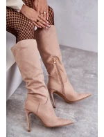 Klasické Semišové černé Boty Na Béžový model 21595587 - Boto