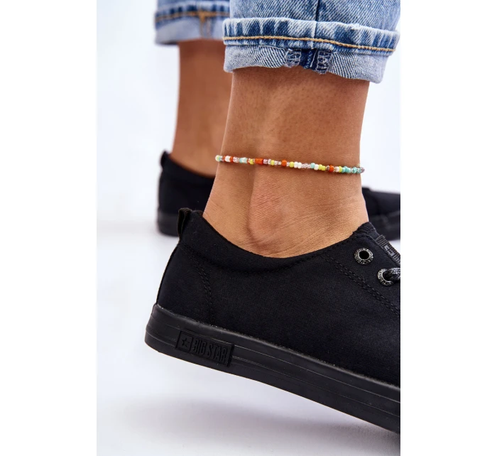 Dámské hladké nízké tenisky Big Star model 21608603 Černá - Big Star Shoes Dámské hladké nízké tenisky Big Star model 21608603 Černá - Big Star Shoes