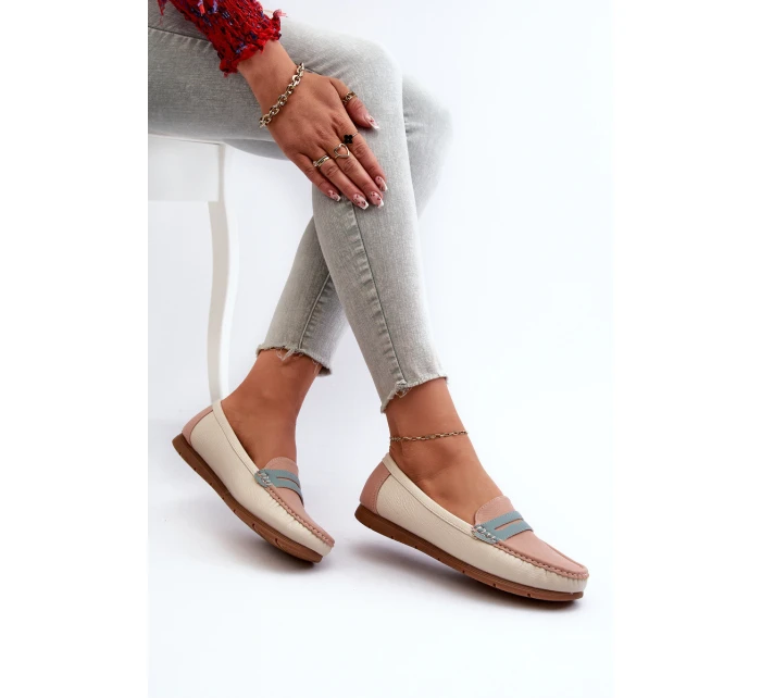 Dámské mokasíny z eko kůže růžové model 21661270 - EVENTO Dámské mokasíny z eko kůže růžové model 21661270 - EVENTO