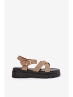 Dámské sandály na platformě z eko kůže khaki Gevinniser Dámské sandály na platformě z eko kůže khaki Gevinniser