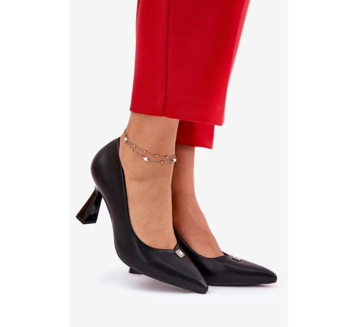 Elegantní lodičky na se  černé model 21692769 - VINCEZA