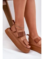 Dámské sandály na platformě se suchým zipem Camel Nitepira Dámské sandály na platformě se suchým zipem Camel Nitepira