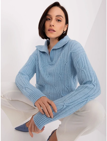 Sweter AT SW jasny niebieski model 19005959 - FPrice Sweter AT SW jasny niebieski model 19005959 - FPrice