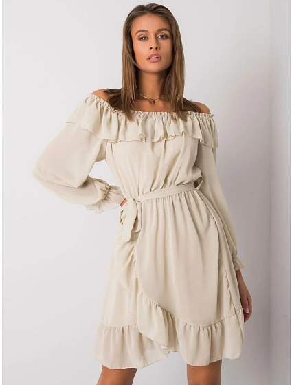 Šaty TW SK BI model 17404276 světle béžová - FPrice Šaty TW SK BI model 17404276 světle béžová - FPrice