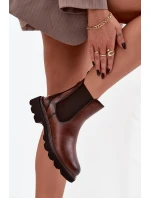 Dámské kotníkové boty – hnědé Rivelia, zateplené se zipem Dámské kotníkové boty – hnědé Rivelia, zateplené se zipem