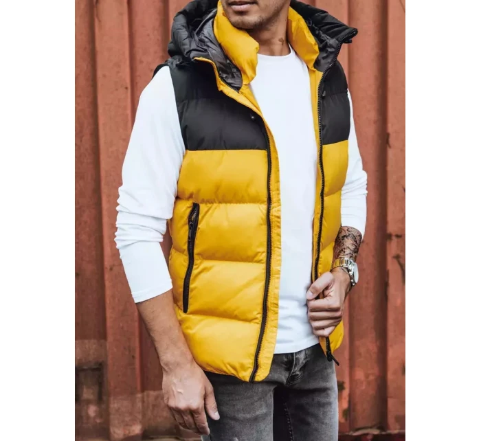 Pánská prošívaná žlutá vesta Dstreet TX4171