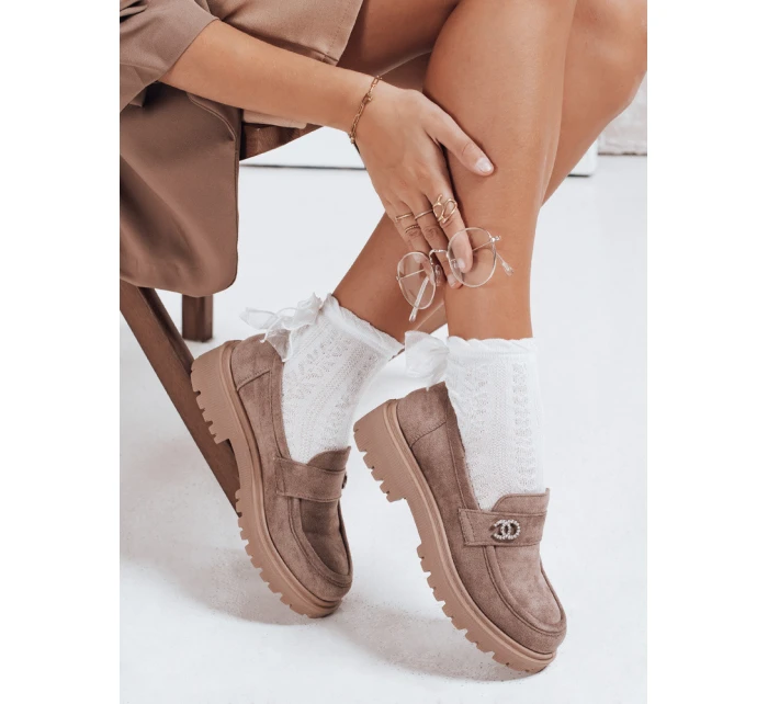 Dámské semišové béžové mokasíny Dstreet model 21992448 - FashionStreet Dámské semišové béžové mokasíny Dstreet model 21992448 - FashionStreet