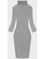 Šedé vypasované žebrované šaty s rolákem Rue Paris model 19447345 - Factory Price Šedé vypasované žebrované šaty s rolákem Rue Paris model 19447345 - Factory Price