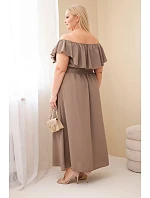 Dámské šaty Plus Size s volánem a elastickým pasem fango Dámské šaty Plus Size s volánem a elastickým pasem fango