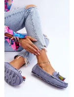 Semišové Mokasíny S Mašlí A Modre model 21623158 - Boto