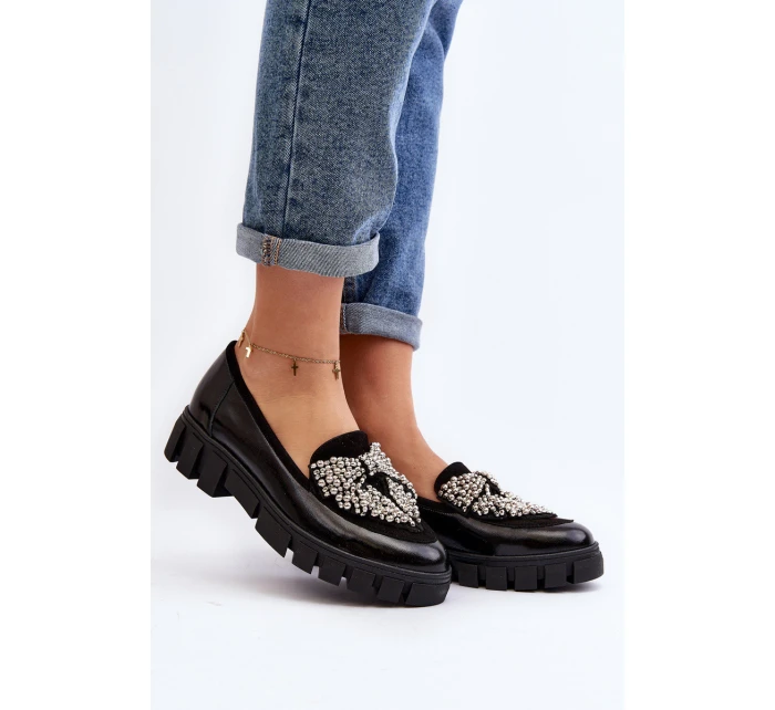Lakované dámské mokasíny Laura Messi 2785 černé