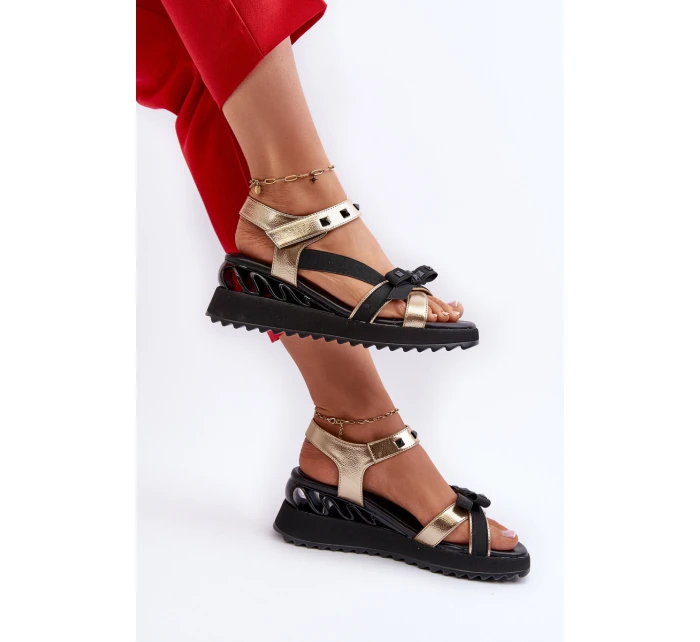 Dámské Sandály S Mašlí D&A model 21660371 Zlaté - S.Barski