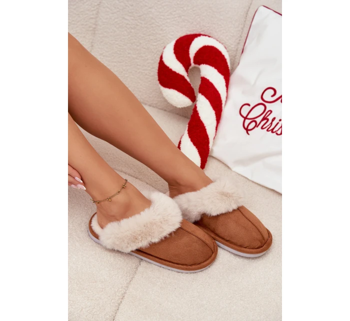 Dámské pantofle s kožíškem Camel model 21772648 - Boto Dámské pantofle s kožíškem Camel model 21772648 - Boto