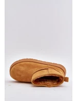 Nízké dámské sněhule na platformě zateplené kožíškem Camel Saldren Nízké dámské sněhule na platformě zateplené kožíškem Camel Saldren