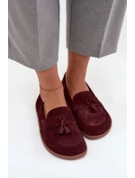 Kožené semišové mokasíny typu barefoot Zazoo – bordó Kožené semišové mokasíny typu barefoot Zazoo – bordó