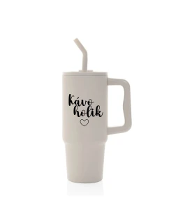 KÁVOHOLIK - béžový cestovní termohrnek 900 ml