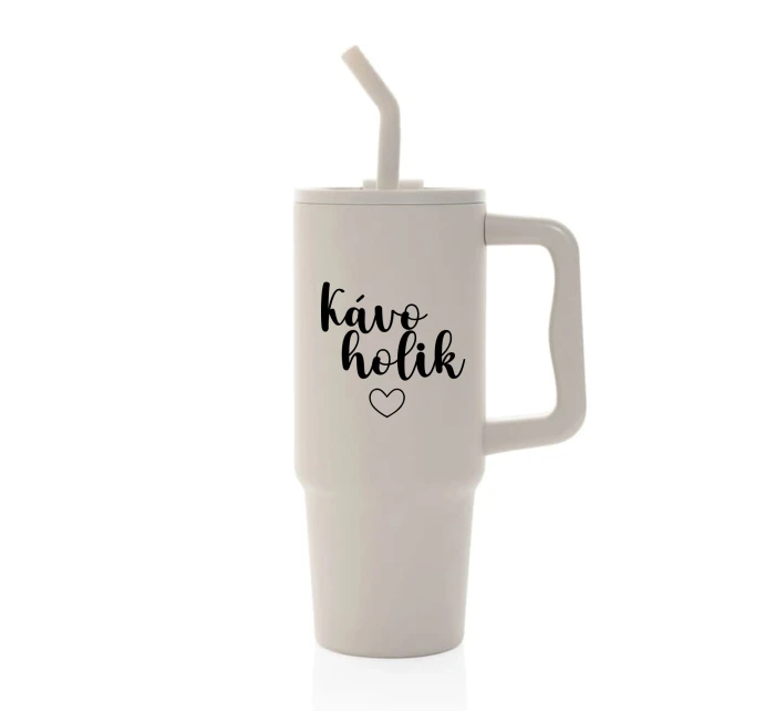 KÁVOHOLIK - béžový cestovní termohrnek 900 ml