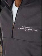 Pánská grafitová mikina s potiskem FashionStreet BX5888