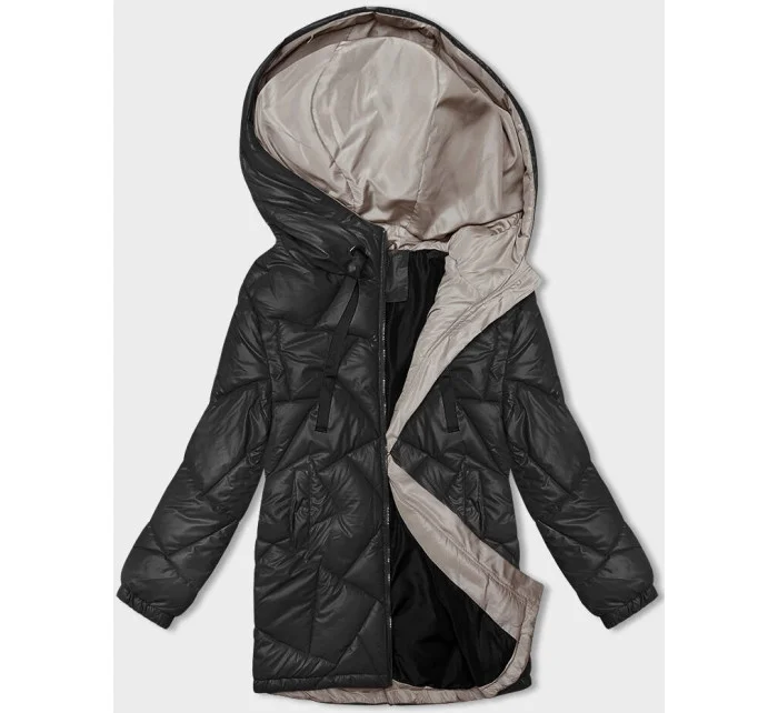Černá dámská zimní prošívaná bunda model 21246192 - J.STYLE Černá dámská zimní prošívaná bunda model 21246192 - J.STYLE