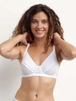 Dámská podprsenka bez kostic DIM DAILY DENTELLE WIREFREE SOFT CUP BRA - DIM - bílá