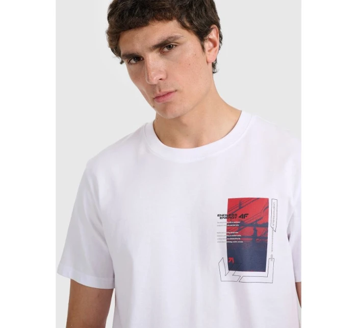 Pánské tričko s potiskem 4F 4FRAW25TTSHM3256-10S