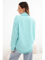 Dámská viskózová košile s dlouhým rukávem a volánky mentolová Dámská viskózová košile s dlouhým rukávem a volánky mentolová