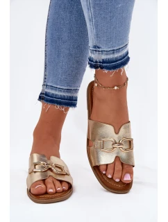 Dámské Plážové Sandály S Dekorativním Detalem Zlaté Amiresna
