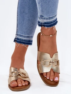Dámské Plážové Sandály S Dekorativním Detalem Zlaté model 21697819 - EVENTO