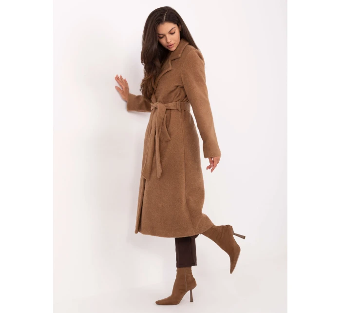 Płaszcz IT PL model 21302260 camelowy - FPrice Płaszcz IT PL model 21302260 camelowy - FPrice