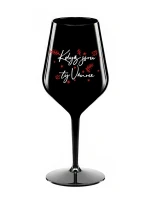 KDYŽ JSOU TY VÁNOCE - černá nerozbitná sklenice na víno 470 ml