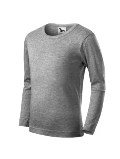 Fit-T LS triko dětské tmavě šedý melír