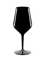 Černá nerozbitná plastová sklenice na víno 470 ml 6pack