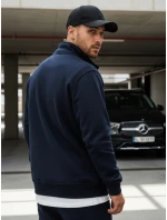 Pánská mikina na zip bez kapuce tmavě modrá BX4567