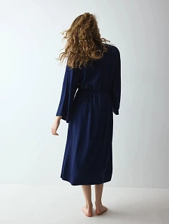 Amourette Jacquard Long Robe - Admiral - TRIUMPH Admiral - TRIUMPH