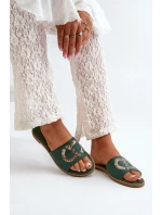 Dámské Ploché Žabky S Cekulemi S.Barski KV27-052 Zelené