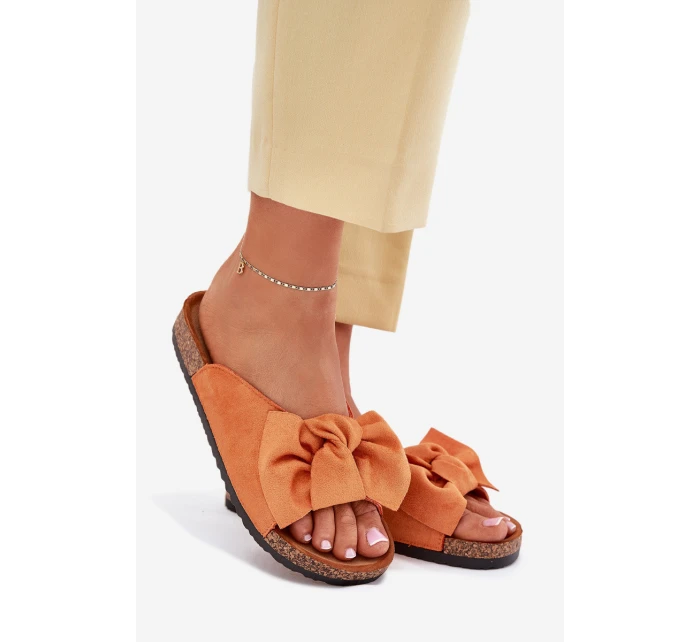 Dámské Pantofle Na Korek S Mašlí Oranžové Seressa Dámské Pantofle Na Korek S Mašlí Oranžové Seressa