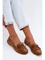 Dámské mokasíny z přírodní semišové kůže Camel model 22147661 - EVENTO