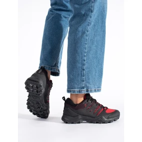 Módní červené dámské  trekingové boty