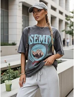 ZAKUANI dámské tričko s potiskem graphite FashionStreet RY2633 ZAKUANI dámské tričko s potiskem graphite FashionStreet RY2633