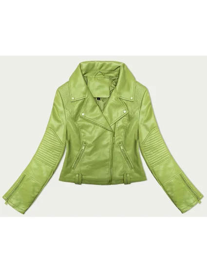 Bunda ramoneska v pistáciové barvě s asymetrickým zipem model 19576668 - J.STYLE