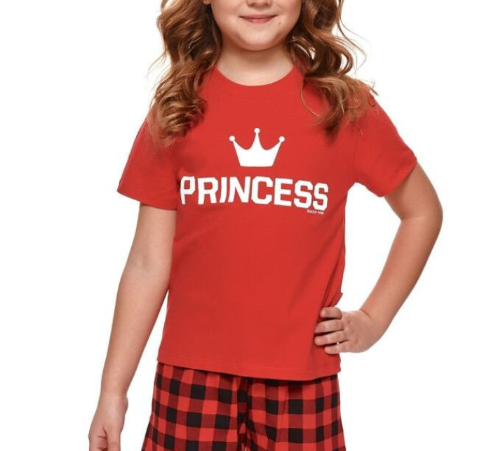 Krátké dívčí pyžamo Princess červené